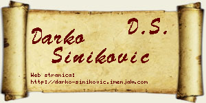 Darko Šiniković vizit kartica